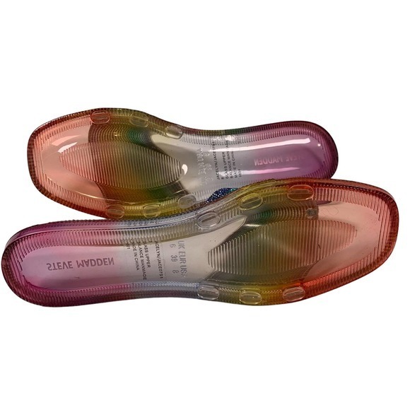 Steve Madden Nib Jacelyn Rainbow‎ Rhinestone Embellished Flats Sz 8 - Picture 3 of 4
